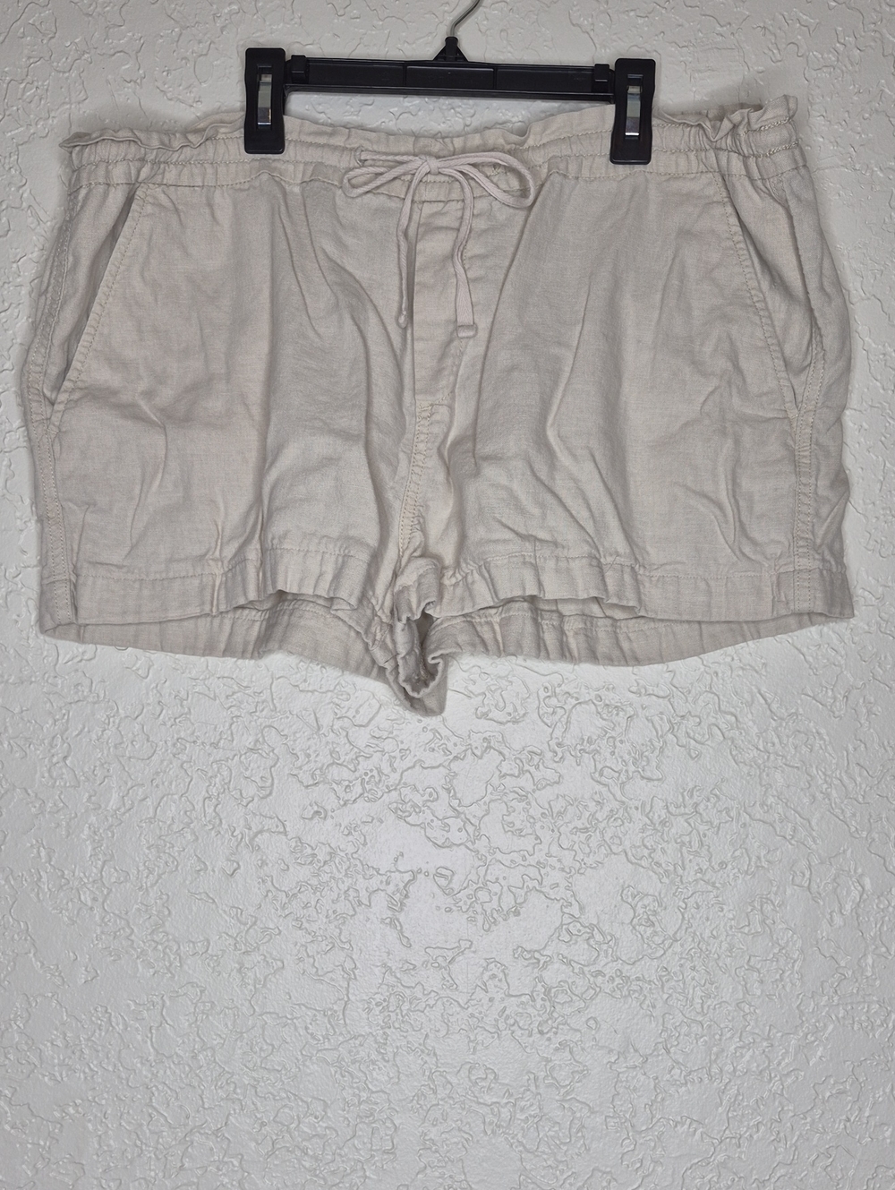 Faded Glory Pull On Linen Short Pants Tan Size 18